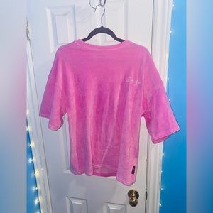 Missguided x Sean John Pink Velour Suede Oversized tee t-shirt